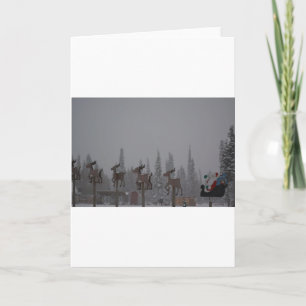 Snowing Blizzard Snow Snowflake Frozen Ice Santa Holiday Card