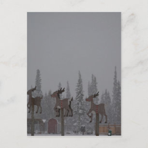 Snowing Blizzard Snow Snowflake Frozen Ice Santa Holiday Postcard