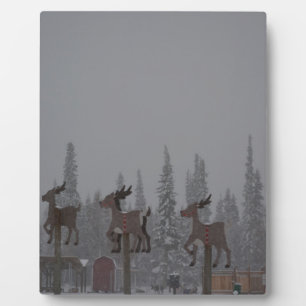 Snowing Blizzard Snow Snowflake Frozen Ice Santa Plaque