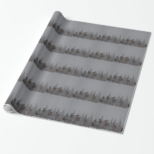 Snowing Blizzard Snow Snowflake Frozen Ice Santa Wrapping Paper