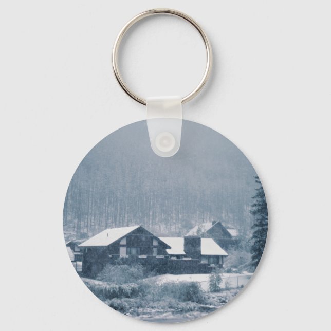 Snowing In Aspen Keychains (Front)
