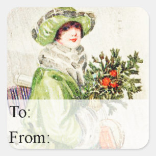 Snowing on a Christmas Shopper Gift Tag