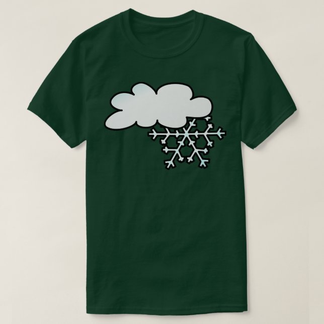 Snowing Outside Winter Cloud Snowflake  T-Shirt (Design Front)