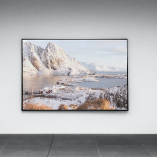 Snowing Village Rustic House Christmas Gift Print