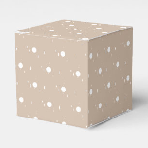 Snowing - White Snowflakes, Beige Winter Holiday Favour Box