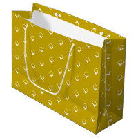 Snowing - White Snowflakes mustard yellow gift