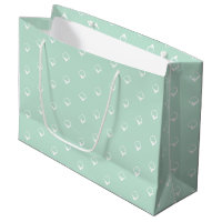 Snowing - White Snowflakes seafoam mint green gift