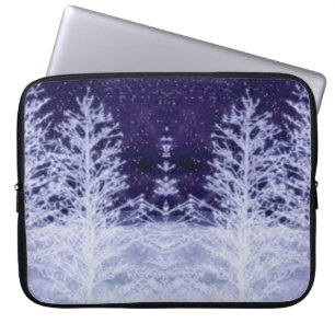 Snowing Winter Night Laptop Sleeve