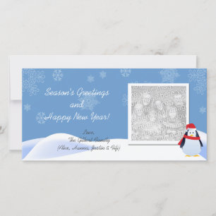 Snowing with Penguin Holiday Photo Cards