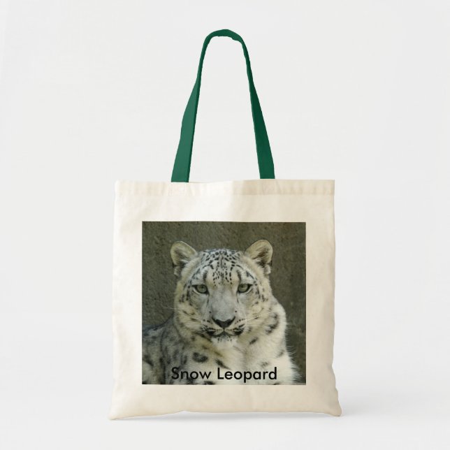 SnowLeopardM002, Snow Leopard Tote Bag (Front)