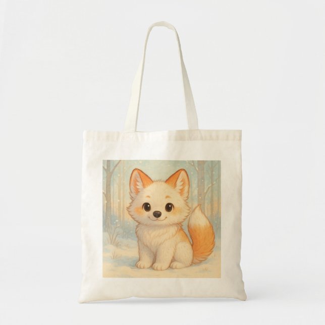 Snowlight Fox Pup Tote Bag (Front)