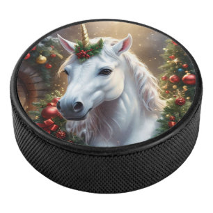 Snowlight: The Enchanted Christmas Unicorn Hockey Puck