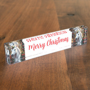 Snowlight: The Enchanted Christmas Unicorn Nameplate