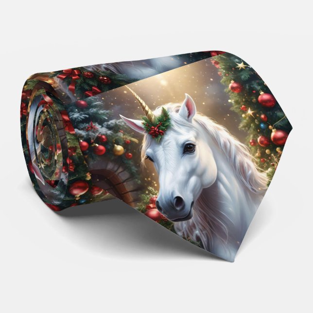 Snowlight: The Enchanted Christmas Unicorn Tie (Rolled)