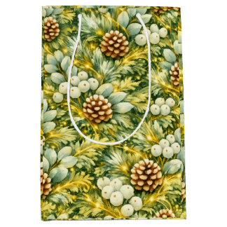 Snowlit Evergreen Forest  Medium Gift Bag