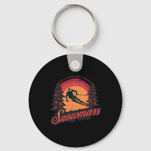 Snowm Colorado Snow Skiing Key Ring