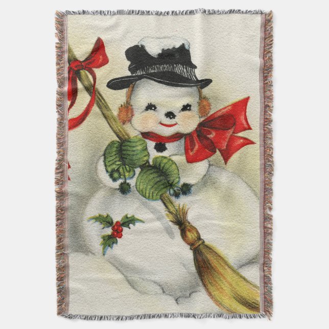 Snowman 001 throw blanket (Front Vertical)