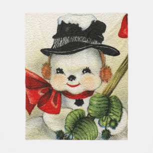 Snowman 004 fleece blanket