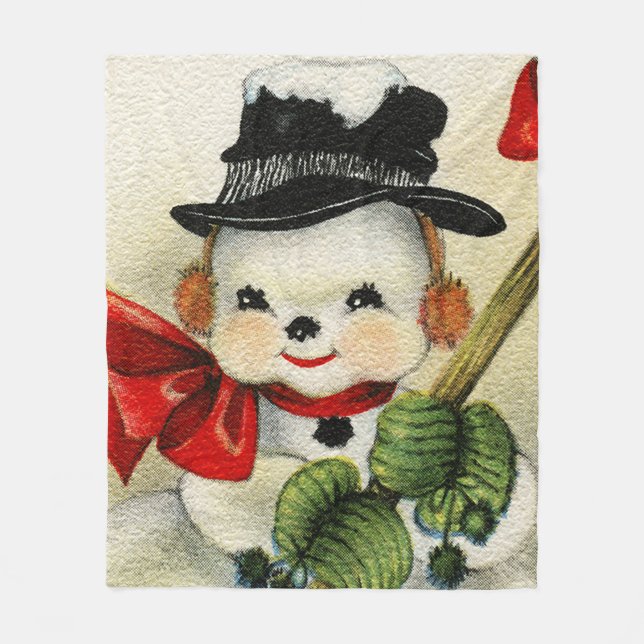 Snowman 004 fleece blanket (Front)