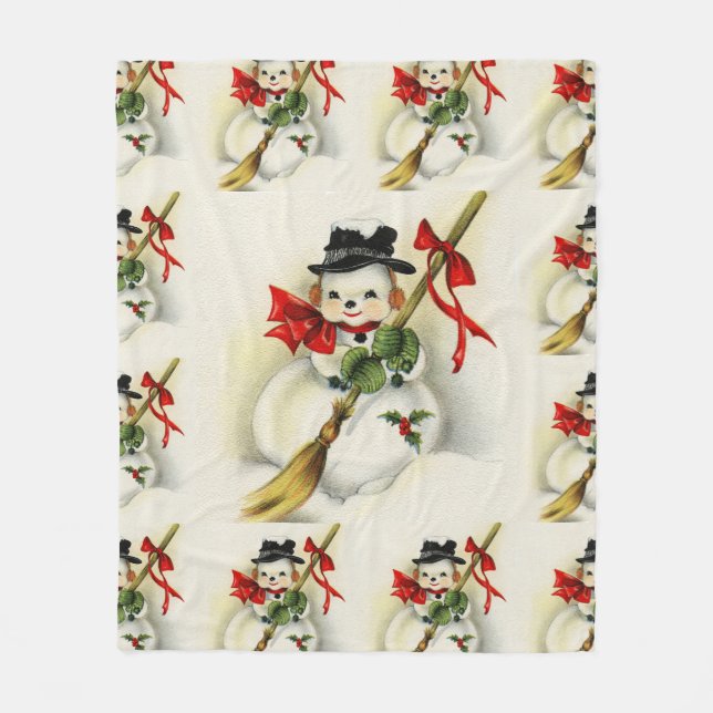 Snowman 009 fleece blanket (Front)