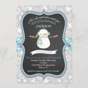 Snowman 1st Birthday Winter ONEderland Invitation