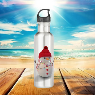 Snowman 3d element with colourful 710 ml water bottle