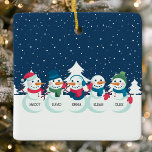 Snowman 5 Person Family Personalised Christmas Ceramic Ornament<br><div class="desc">Snowman 5 Person Family Personalised Christmas Ceramic Ornament. Cute 5 person snowman family holiday Christmas ornament. Makes the perfect personalised Christmas gift for the holiday season.</div>