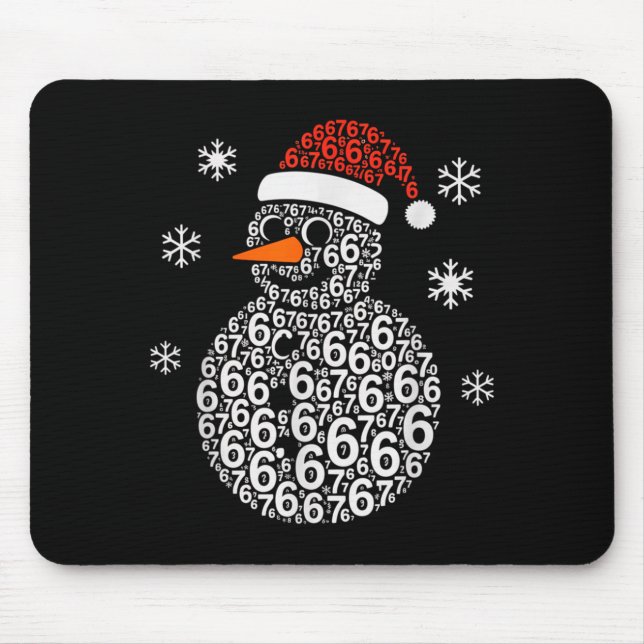 Snowman 67 Six Seven 6 7 Meme Christmas Funny Boy  Mouse Pad (Front)