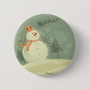 Snowman 6 Cm Round Badge