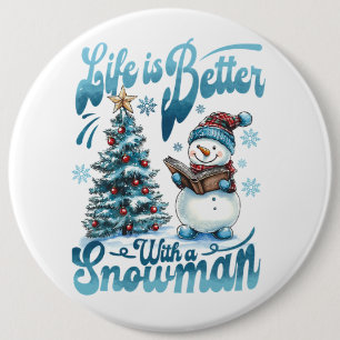 Snowman 6 Cm Round Badge