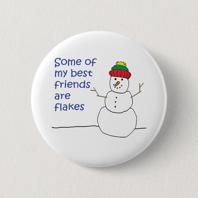 Snowman 6 Cm Round Badge (Front)