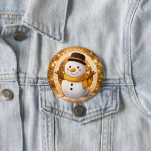 Snowman 7.5 Cm Round Badge