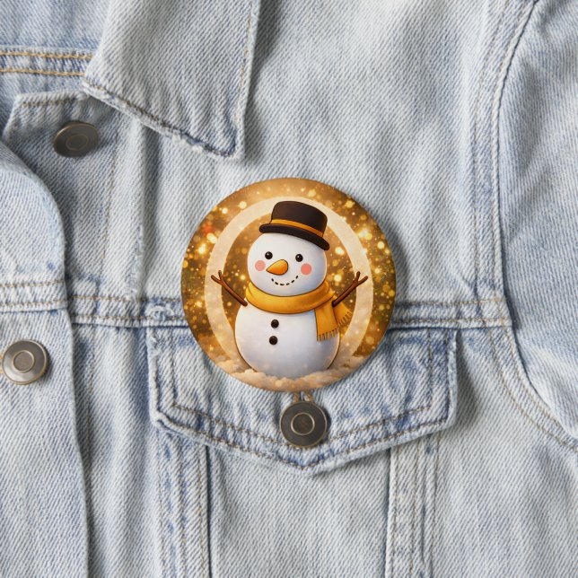 Snowman 7.5 Cm Round Badge (In Situ)
