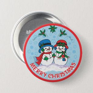 Snowman 7.5 Cm Round Badge