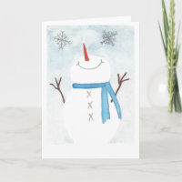 Snowman admiring snowflakes