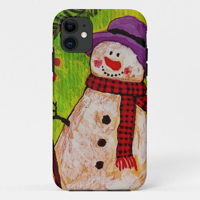 Snowman and Broom Case-Mate iPhone Case (Back)