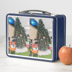 Snowman and Christmas tree Metal Lunch Box