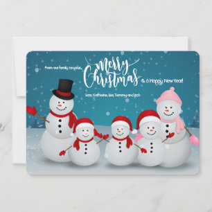 Snowman and Family Holiday Greeting Card