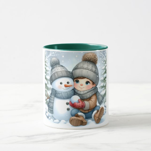 Snowman and Friends Kids Christmas Mug (Center)