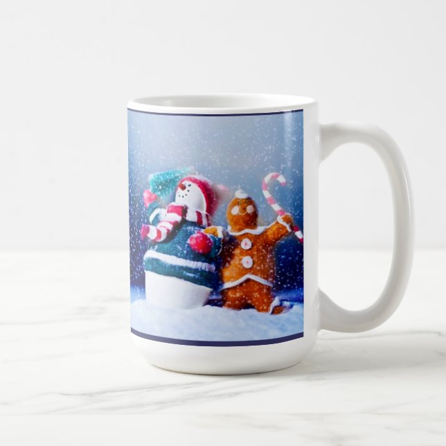 Snowman And Gingerbread Man Coffee Mug (Right)