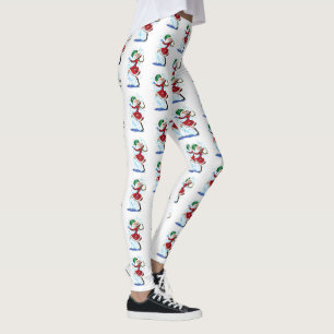 Snowman and Girl Dance Christmas Leggings