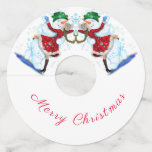 Snowman and Girl Dancers Christmas Wine Glass Tag<br><div class="desc">Christmas Wine Glass Tags with Happy Snowman and Girl Dance Tango Christmas Party Fun Cartoon Drawing Wine Glass Charms - Customisable - or Choose / Add Your Unique Text / Name / Colour - Make Your Special Gift - Resize and move or remove and add elements / text with Customisation...</div>