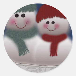Snowman and girlfriend sticker