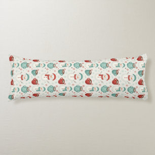 Snowman and Hot Cocoa Christmas Seamless Pattern Body Cushion