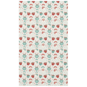 Snowman and Hot Cocoa Christmas Seamless Pattern Tablecloth