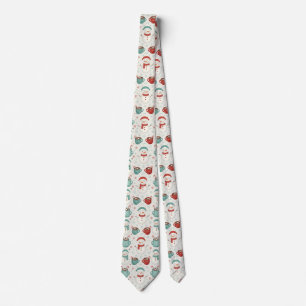Snowman and Hot Cocoa Christmas Seamless Pattern Tie