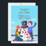 Snowman and Kids Birthday Party Invitation<br><div class="desc">A winter-theme invitation to a birthday celebration featuring a smiling snowman, a little girl and boy. (Image by Freepik). The card is easy to customise with your wording, font and font colour. Not exactly what you're looking for? All our products can be custom designed to meet your needs at no...</div>