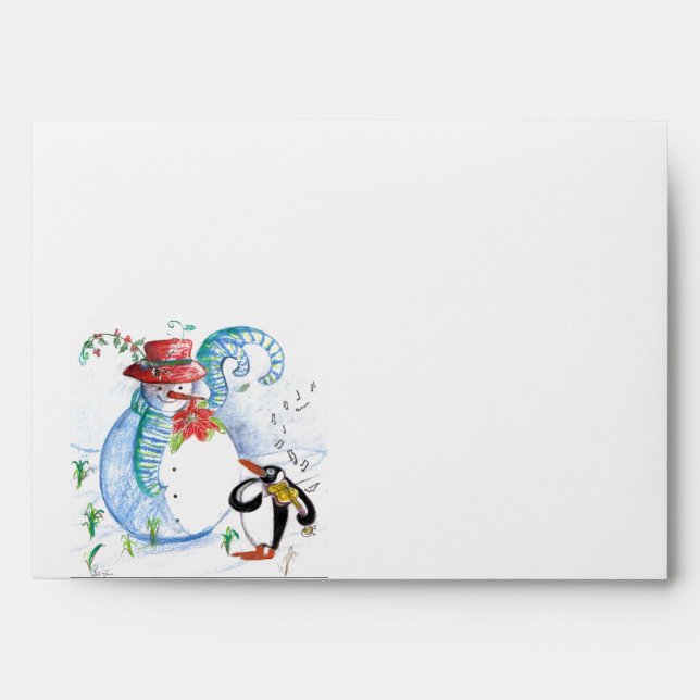 SNOWMAN AND PENGUIN'S WINTER SERENADE ENVELOPE (Front)