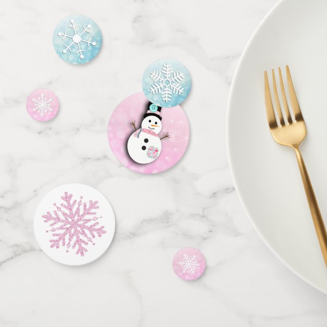 Snowman and Snowflakes Christmas Holidays Confetti (Group)