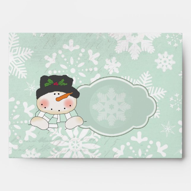 Snowman and Snowflakes Envelope (Front)